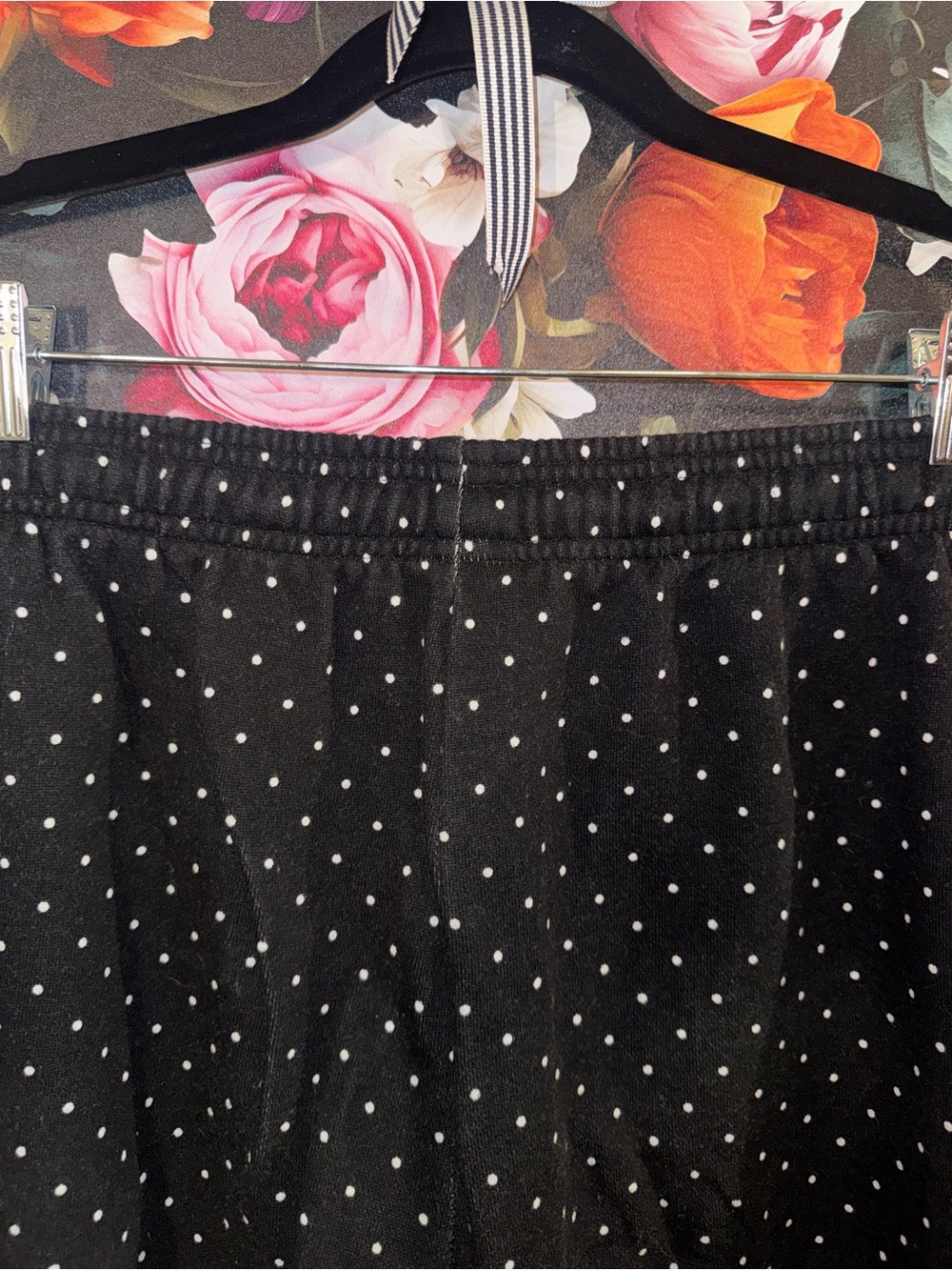 Y2K 90’s Vintage PINK Victoria's Secret Black Polka Dot Sweat Pants - Picture 5 of 7